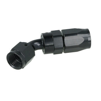 Restposten-Schlauchanschluss Fitting / -06 AN / Dash 6 / 45° / schwarz