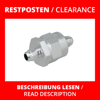 Clearance check valve Dash 6 male silver matte - with hose