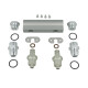 TurboZentrum fuel log 4-port collector kit for 2x BOSCH 200 (replaced 044) fuel pumps