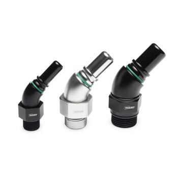 High Flow Quick Click Male Fitting to ORB -AN - 45°