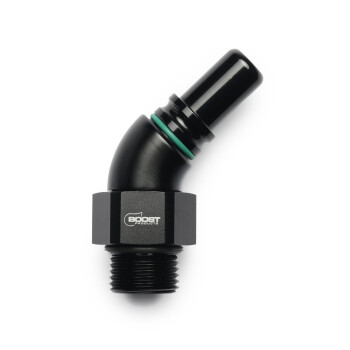 High Flow Quick Click Male Fitting to ORB -AN - 45°