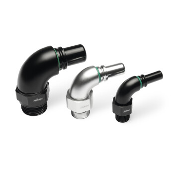 High Flow Quick Click Male Fitting to ORB -AN - 90°