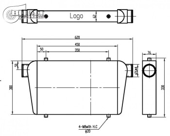 Intercooler 450x300x76mm - 76mm - Competition 2015 - 450HP