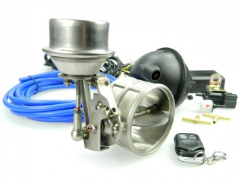 Abgasklappe / Auspuffklappe 64mm - Unterdruck gesteuert - Komplettsystem mit Druckbehälter