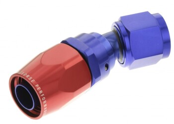 -04 30 deg double swivel hose end-red&blue | RHP
