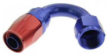 -16 150 degree female aluminum hose end - red&blue | RHP
