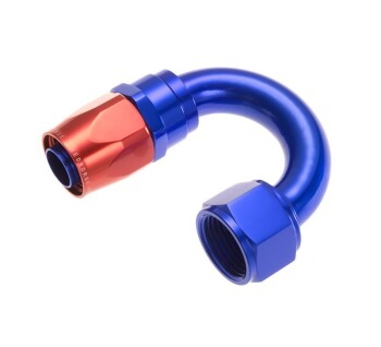 -16 180 degree female aluminum hose end - red&blue | RHP