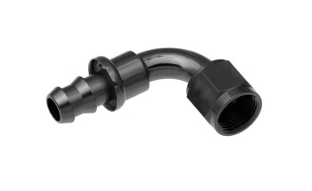 -04 90 degree AN / JIC hose end push lock - black | RHP