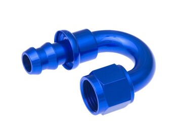 -04 180 degree AN / JIC hose end push lock - blue | RHP