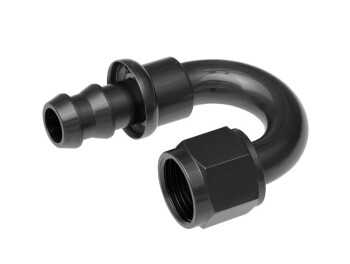 -04 180° AN / JIC hose end push lock - black | RHP