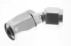 -16 45 deg female aluminum hose end - non-swivel - clear | RHP