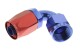 -04 120 deg female aluminum hose end - non-swivel - red&blue | RHP