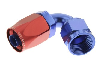 -16 120° female aluminum hose end - red&blue | RHP