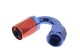 -04 150 deg female aluminum hose end - non-swivel - red&blue | RHP