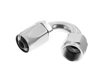 -04 150 deg female aluminum hose end - non-swivel - clear...