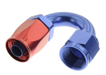 -04 180° female aluminum hose end - red&blue | RHP