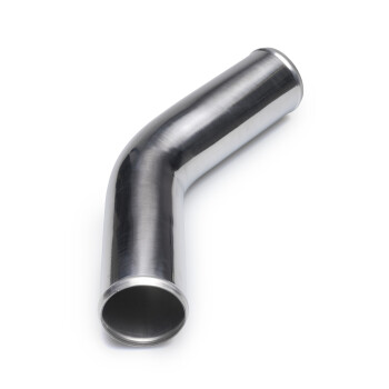 Alubogen 45° mit 70mm Durchmesser,gezogen, poliert