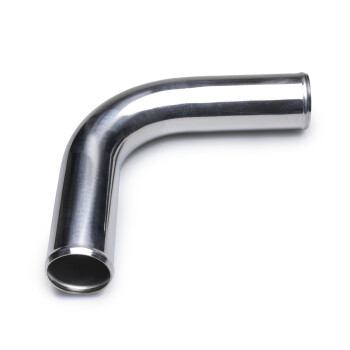 Alubogen 90° mit 63mm Durchmesser,gezogen, poliert