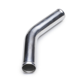 Alubogen 45° mit 60mm Durchmesser,gezogen, poliert