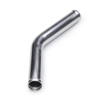 Alubogen 45° mit 38mm Durchmesser,gezogen, poliert
