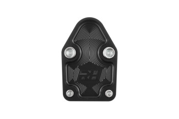 Aluminum Block-Off Plate for SBC ENGINE - Black | RHP