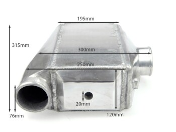 Watercooled intercooler - 315x300x120mm - 76mm