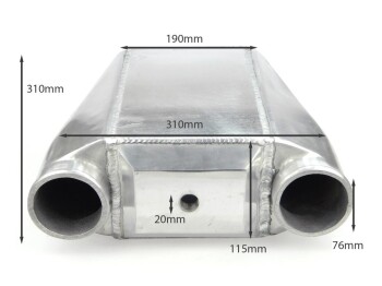 Watercooled intercooler - 310x310x115mm - 76mm