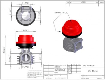 Wastegate TiAL F46P, rot, 0,7 bar