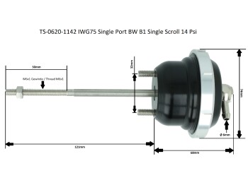 SINGLE PORT Druckdose 1,0 bar / 14 psi für BorgWarner EFR B1-Serie SingleScroll | Turbosmart