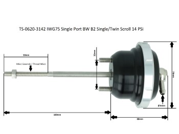 SINGLE PORT Druckdose 1,0 bar / 14 psi für BorgWarner EFR B2-Serie Single & TwinScroll | Turbosmart