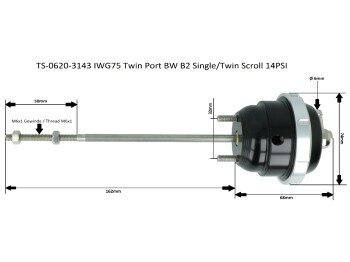 TWIN PORT Druckdose 1,0 bar / 14 psi für BorgWarner EFR B2-Serie Single & Twinscroll | Turbosmart