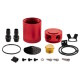Oil catch can compact baffled mishimoto 2-port / red | MMBCC-CBTWO-RD