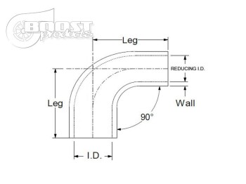 Silikon Reduzierbogen 90°, 102 - 76mm, schwarz