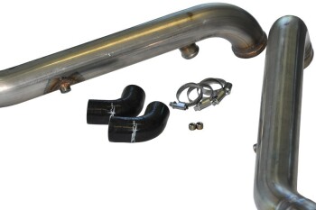 034Motorsport Bipipe Set, Stainless Steel with WMI Bungs, Black, Audi A6 2.7T (1998-2004)
