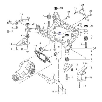 034Motorsport Gefrästes Aluminium Differentiallagerbuchsen Upgrade, Audi Q5 Quattro (2008-2016)