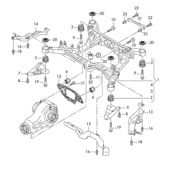 Billet Aluminum Rear Differential Mount Upgrade, Audi Q5 Quattro (2008-2016)