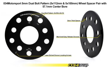 Distanzscheiben 5mm, 5x112mm & 5x100mm mit 57.1mm...