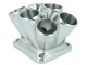 6-Cyl. CNC stainless steel turbo manifold Collector T4 Twinscroll without external Wastegate port