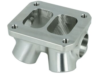 4-Cyl. CNC stainless steel turbo manifold collector T4 Twinscroll with 2x Wastegate ports