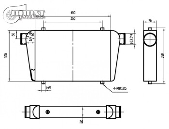 Ladeluftkühler Competition 450x300x76mm - 63mm - 450PS