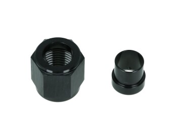 -04 AN / Dash 4 union pipe connection (1/4" pipe) fitting - black