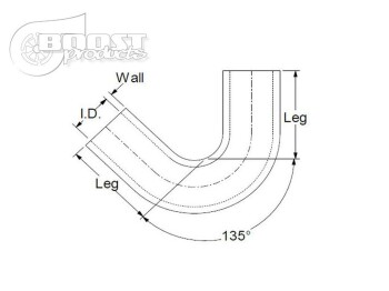 Silicone Elbow 135°, 57mm, Black