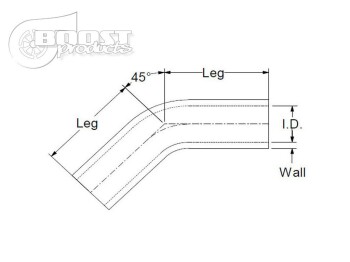 Silicone Elbow 45°, 22mm, Black
