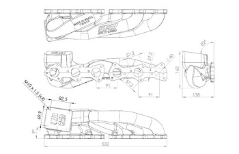 SPA Turbo Manifold BMW E46 M3 S54 / Cast iron / T4