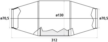 HJS Universal Tuning Katalysator HD 90 95 0182, bis 350PS, bis 5000ccm