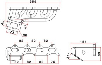 SPA Turbo Manifold VAG 1.0 / 1.4 / 1.6 16V / Cast iron / T25