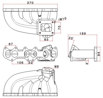 SPA Turbo-Krümmer VAG VR6 12V / Guss / T4