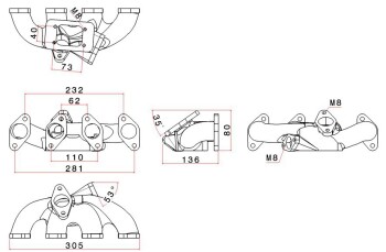 SPA Exhaust Manifold Opel C10NZ / C14NZ / C16NZ - Cast...