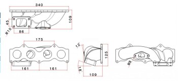 SPA Turbo Manifold Scion TC / XB 2.4L / Cast iron / T3