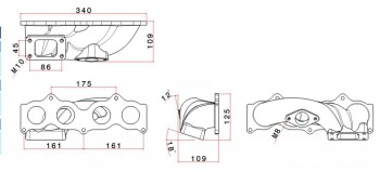 SPA Exhaust Manifold Scion TC / XB 2.4L - Cast iron - T3